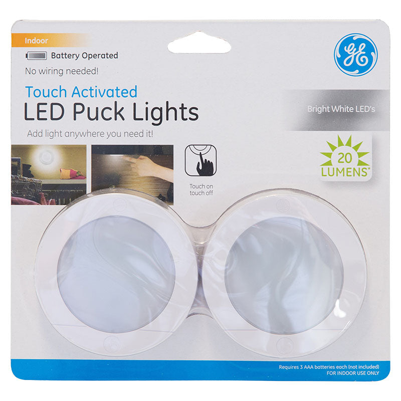 Set of 2 General Electric round cool white LED lamps