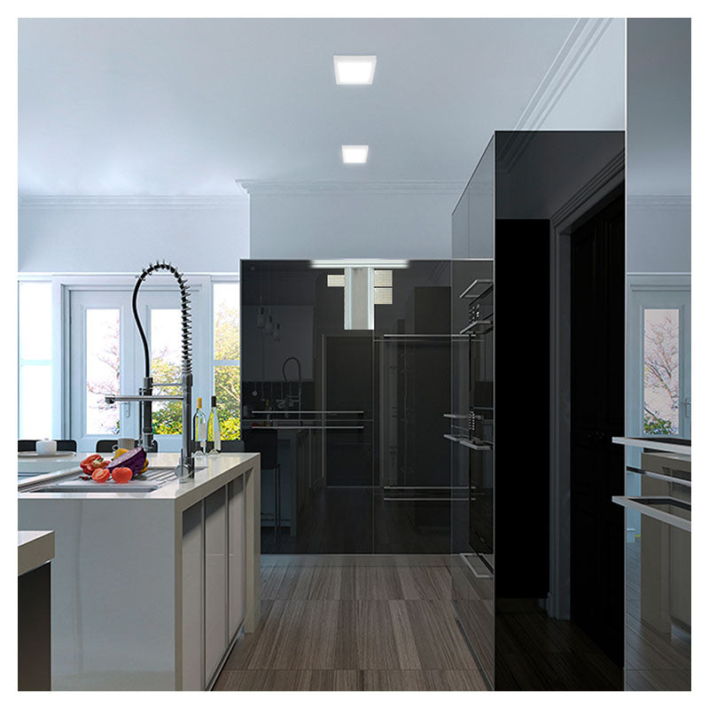 Lámpara cuadrada blanca luz cálida de sobreponer led 18 W