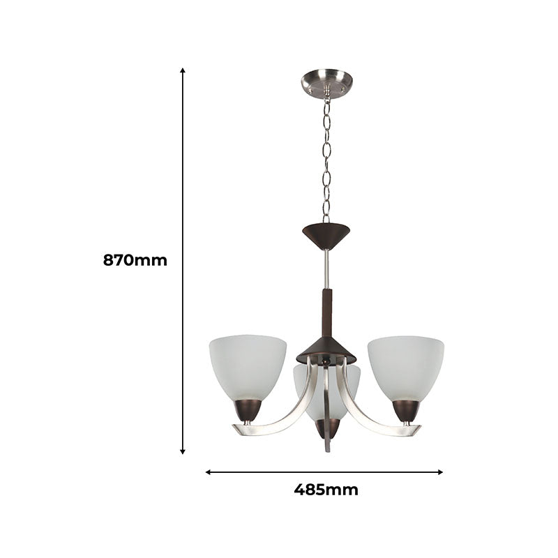 White Bell 3-Light E27 Coffee Pendant Lamp