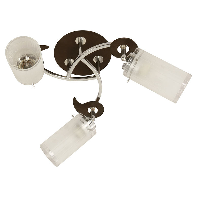 Chrome 3-Light E27 Glass Pendant Lamp (Bulb sold separately)