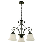 Lámpara colgante clásica negro 3 luces E27 33382