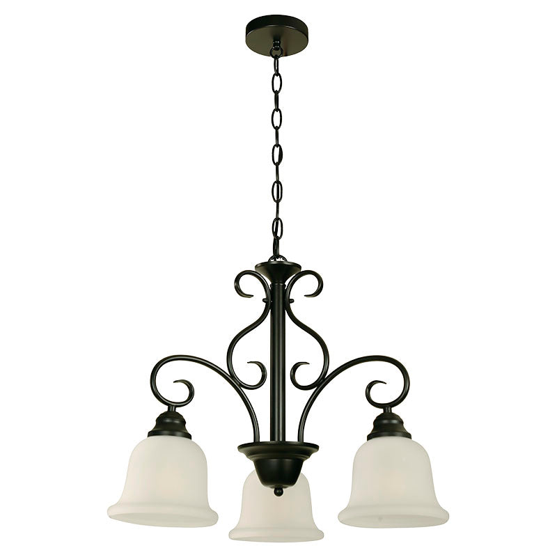 Lámpara colgante clásica negro 3 luces E27 33382