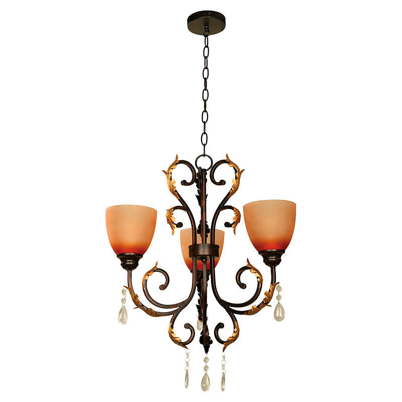 Classic black pendant lamp 3 lights E27 33385