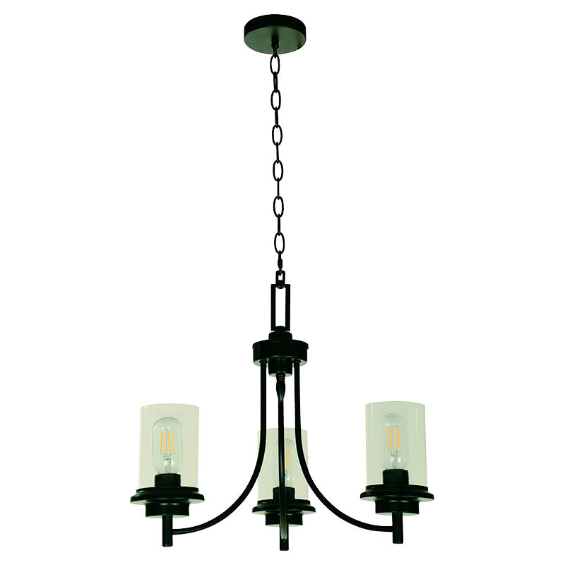 Classic Black Pendant Lamp 3 Lights E27 33388