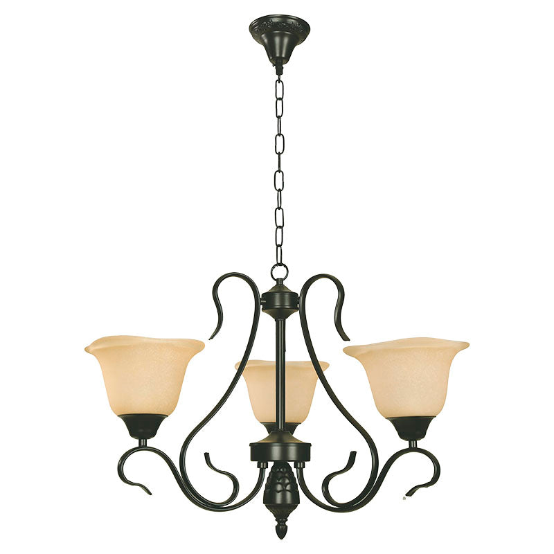Classic black pendant lamp 3 lights E27 33395