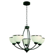 Classic black 5-light E27 pendant lamp 33406