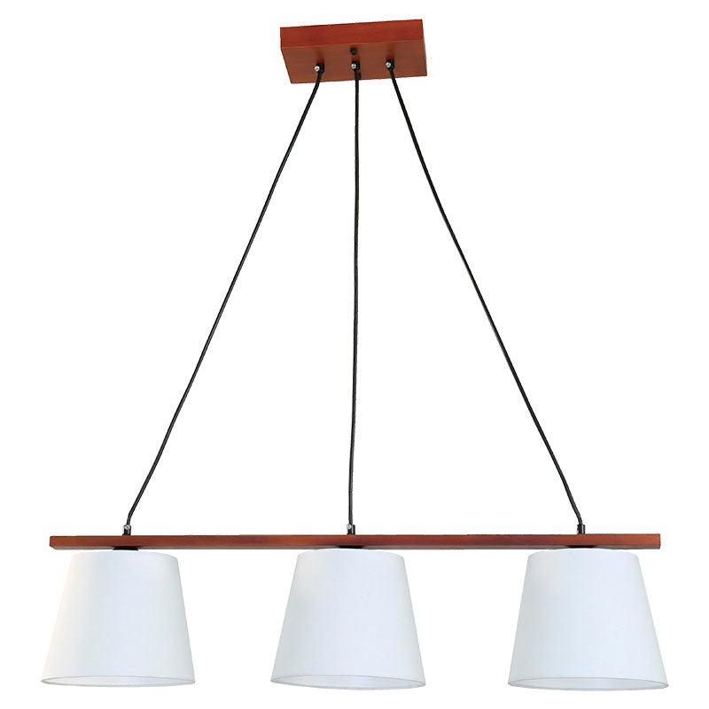 Lámpara colgante moderna madero, negro y beige 3 luces e27 33637-7