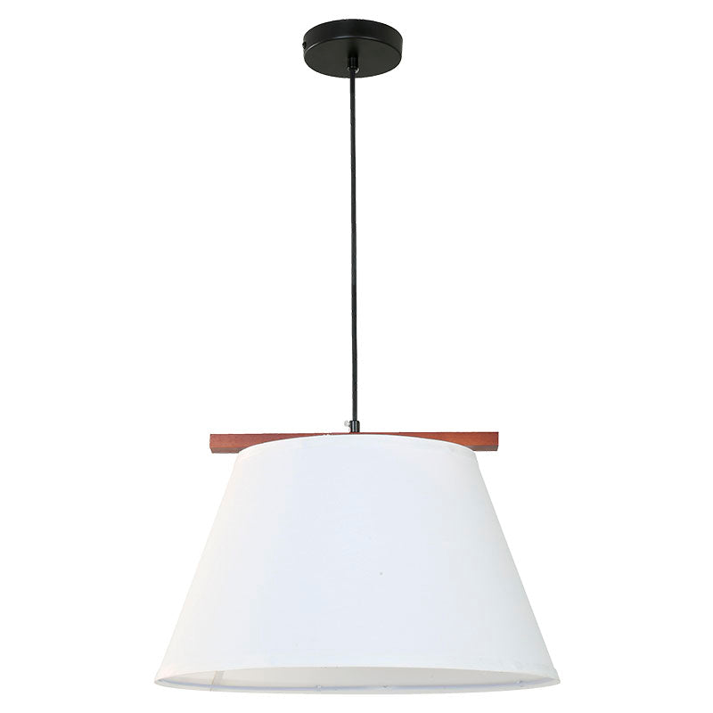 Lámpara colgante moderna madero, negro y beige 1 luz e27 33640-7