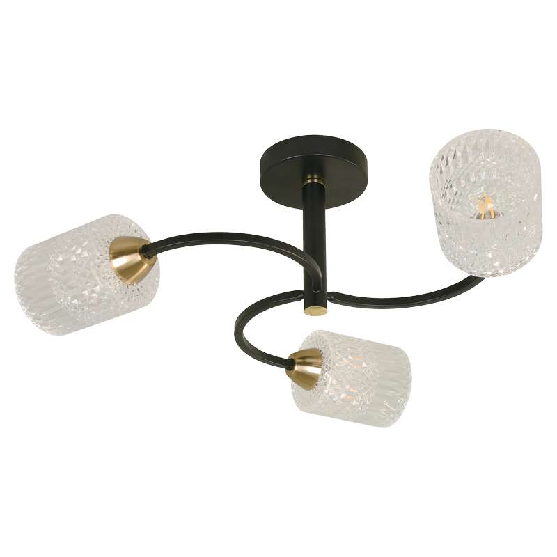 Modern Black Pendant Lamp 3 Lights E14 33660-2