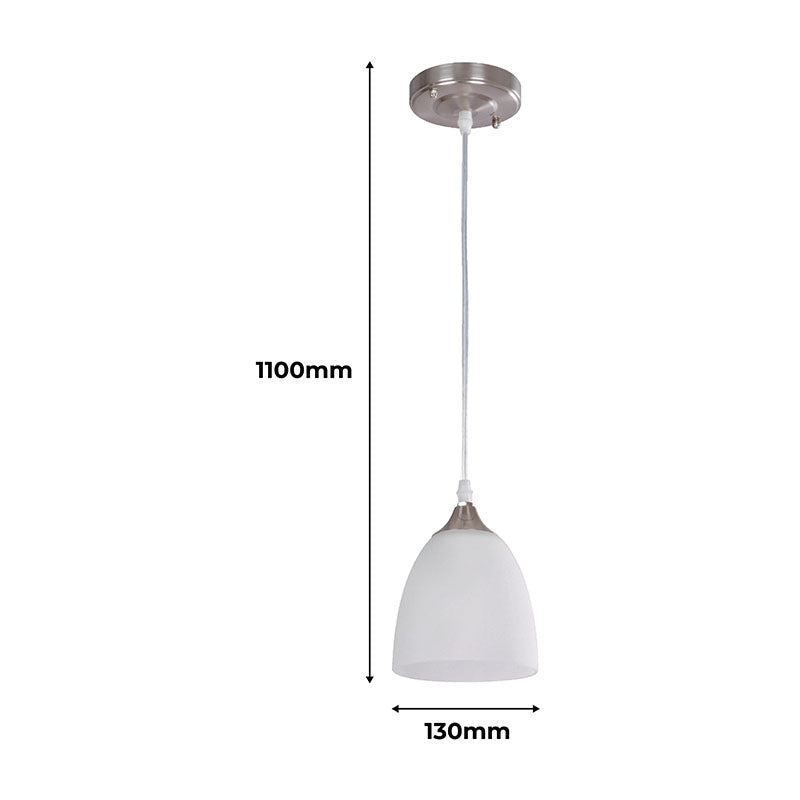White nickel pendant lamp 1 light E27