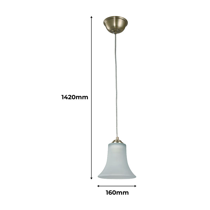 Lámpara colgante con base enroscable bronce antiguo E27 60W