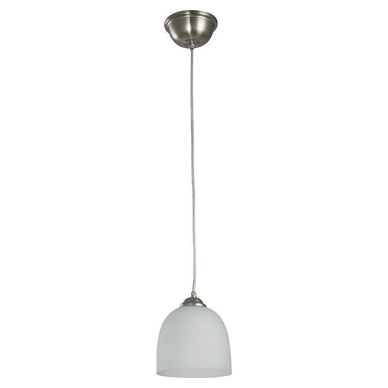Lámpara colgante con base enroscable níquel satinado 1 luz E27 60 W