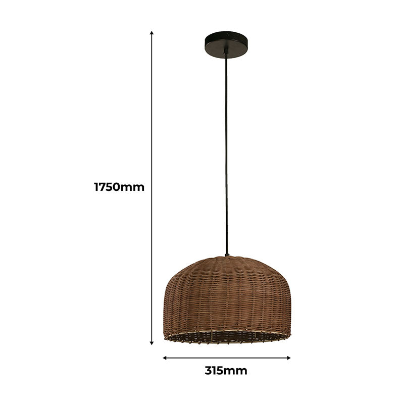 Chocolate 1-light E27 pendant lamp