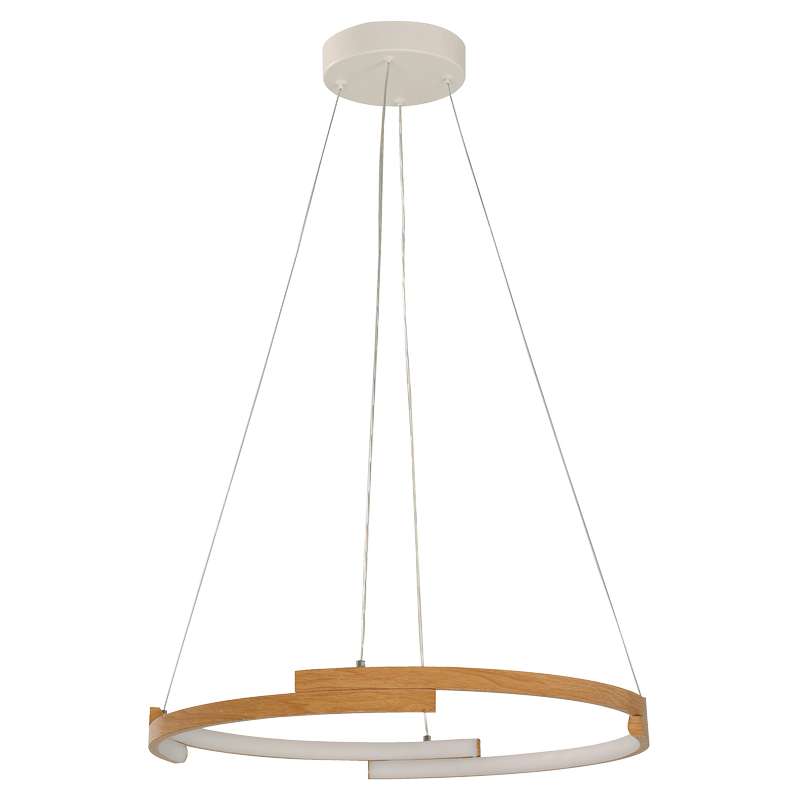 Lámpara colgante moderna blanco madera 1 luz 33631-1