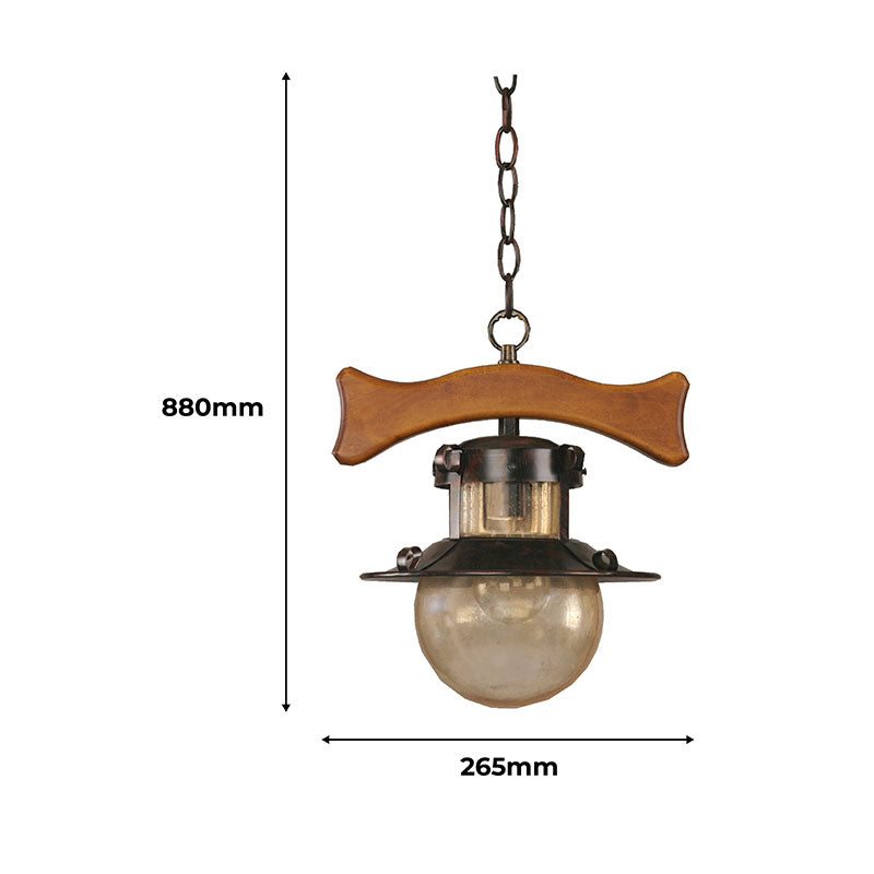 Rustic amber sphere pendant lamp 1 light E27 (Bulb sold separately)