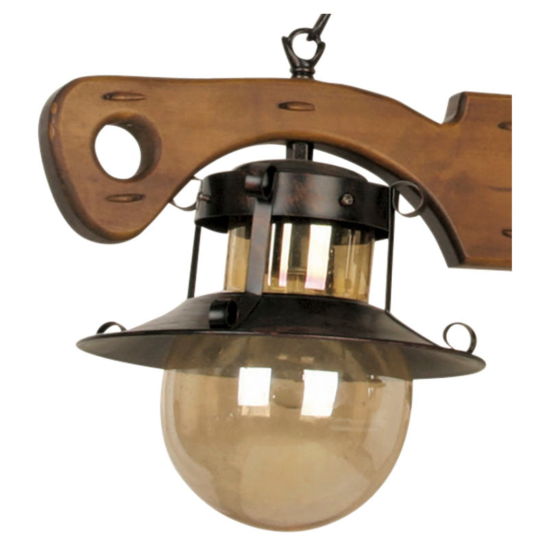 Rustic Amber Sphere 3-Light E27 Pendant Lamp (Bulb sold separately)