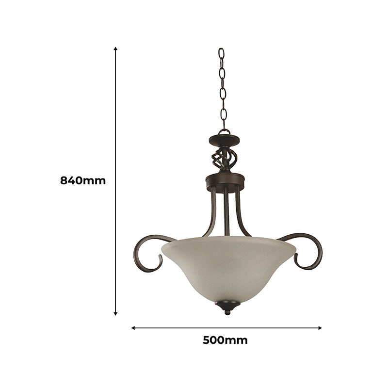 Chocolate 3-light E27 ceiling lamp