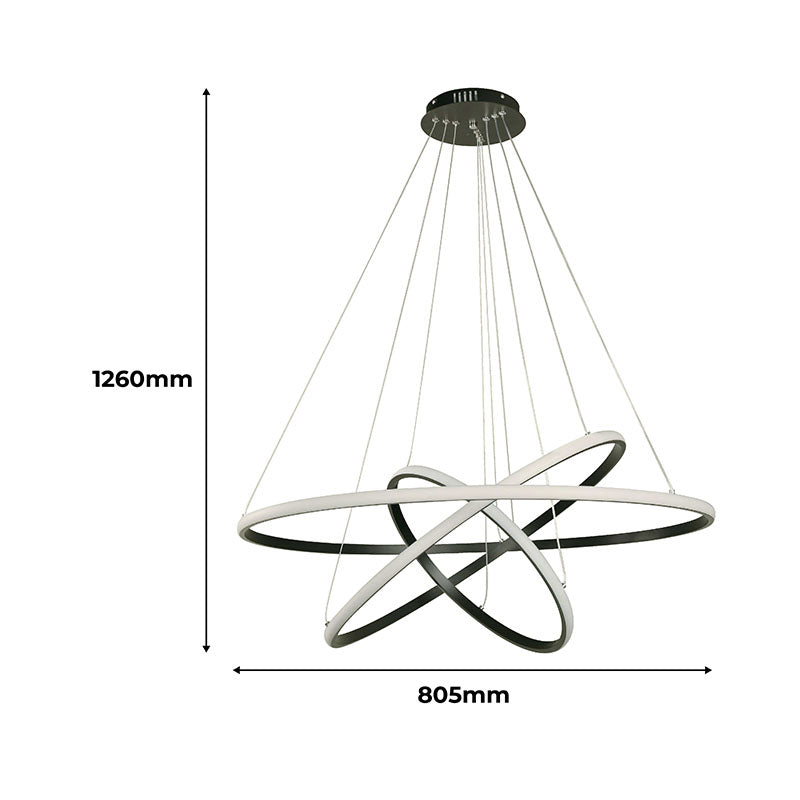 Lámpara colgante moderna negra 1 luz led 32899
