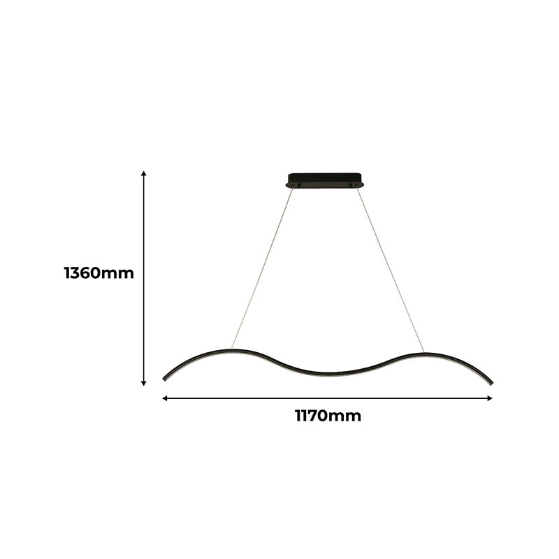 Modern black pendant lamp 1 LED light 23741