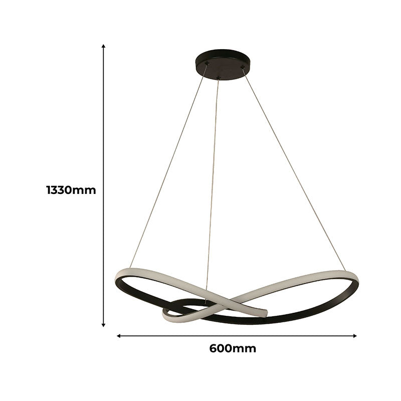 Modern Black Pendant Lamp 1 LED Light 23803