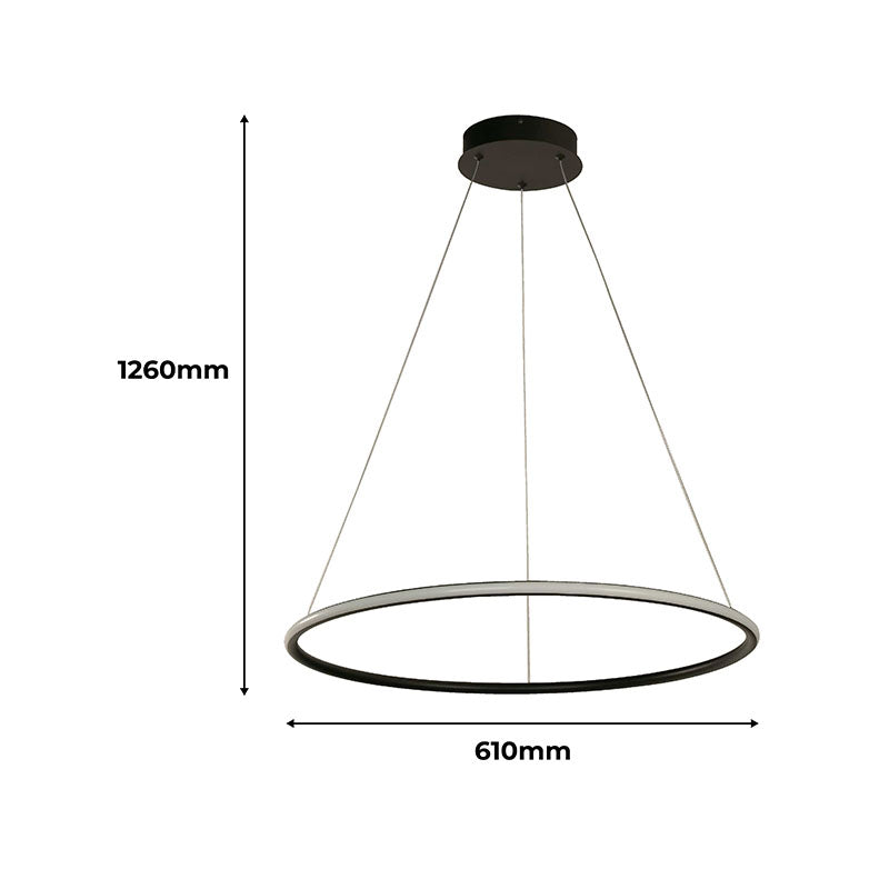 Modern Black Pendant Light 1 LED Bulb 23737