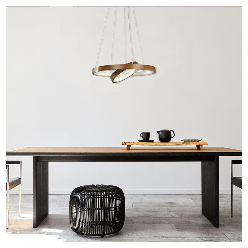 Lámpara colgante moderna madera 1 luz led 24106