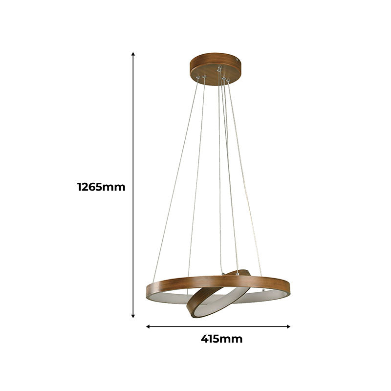 Modern wooden pendant lamp 1 LED light 24106
