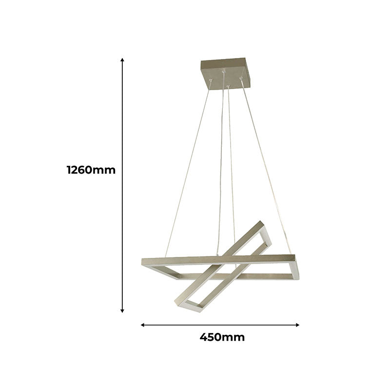 Modern nickel pendant lamp 1-light LED 24107