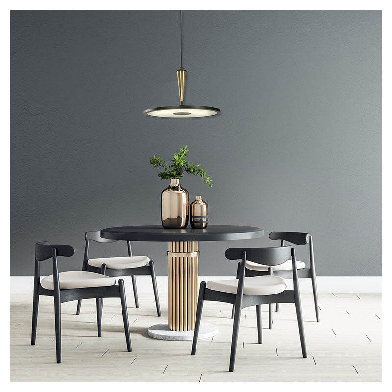 Lámpara colgante moderna dorada 1 luz led 24150