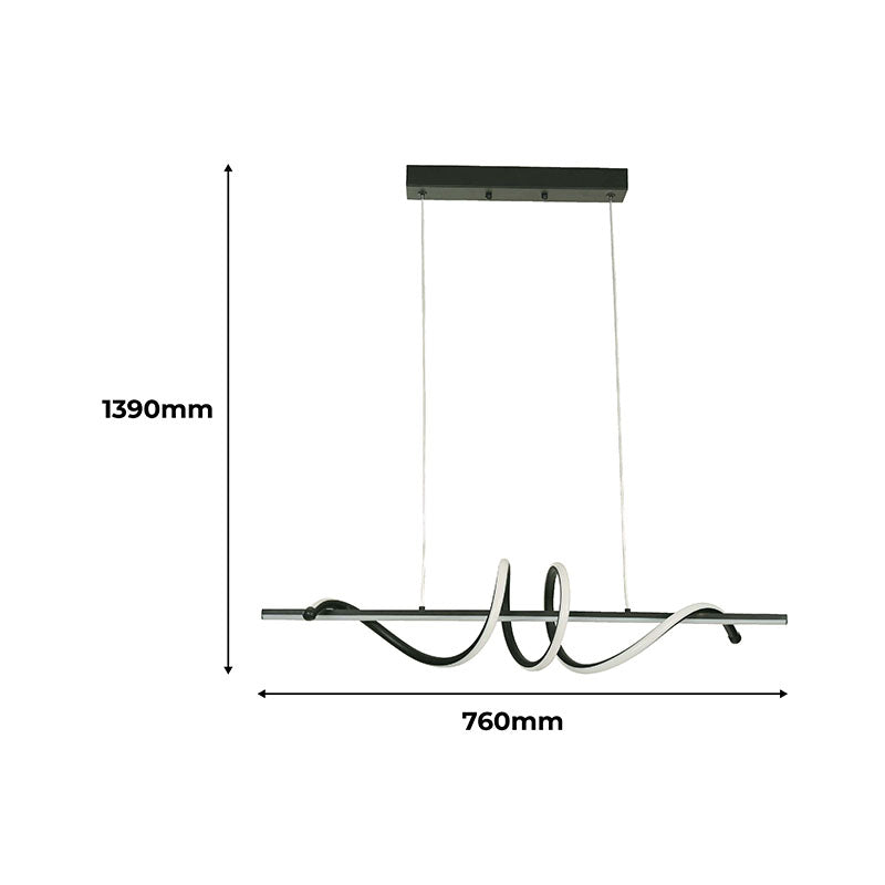 Modern Black Pendant Light 1 LED Bulb 24154