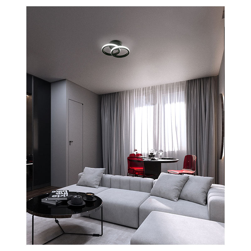 Modern Black Ceiling Lamp 2 LED CCT Changeable Lights 24281