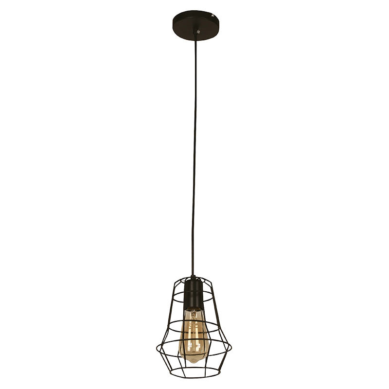 Lámpara colgante negra 1 luz E27