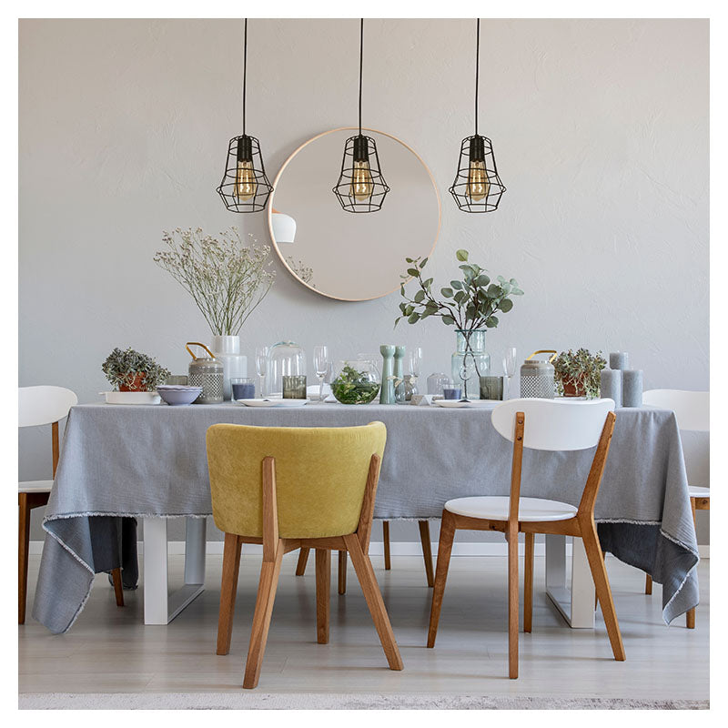 Lámpara colgante negra 1 luz E27