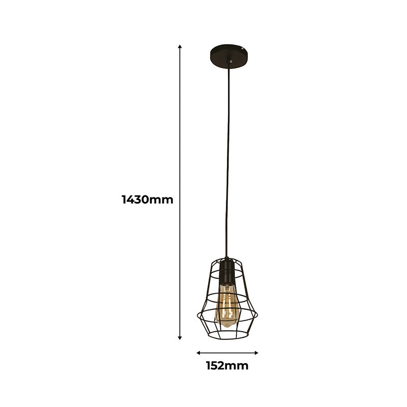 Black Pendant Lamp 1 light E27