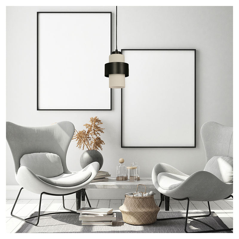 Black pendant lamp 1 light E27 40 W