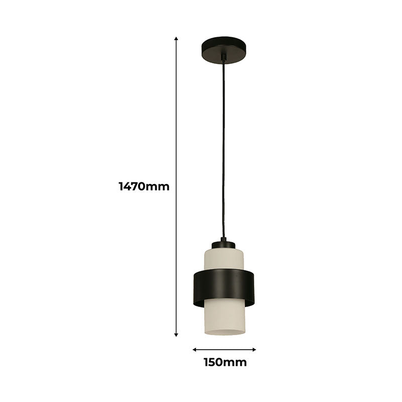 Black pendant lamp 1 light E27 40 W