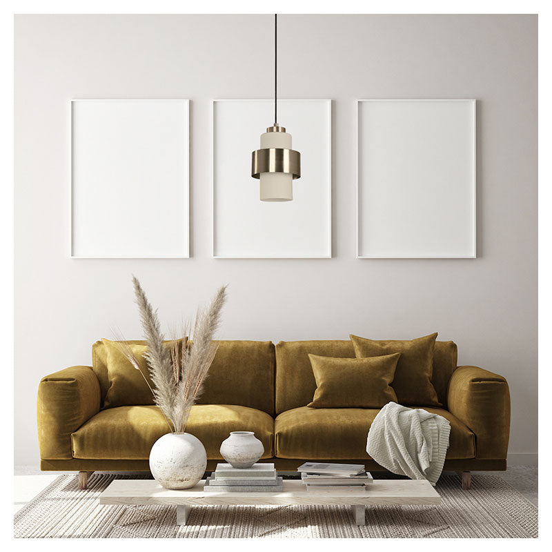 Lámpara colgante níquel satinado 1 luz E27