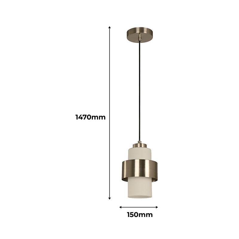 Lámpara colgante níquel satinado 1 luz E27