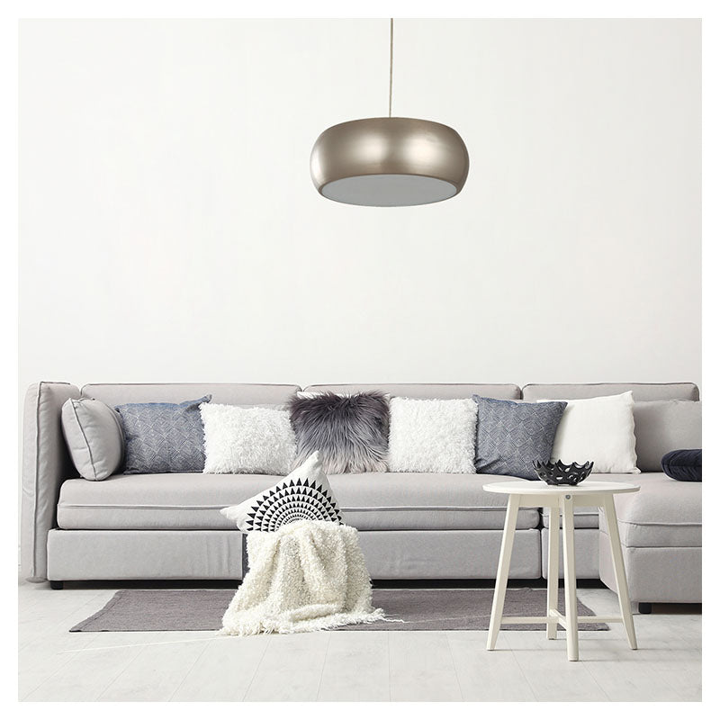 Lámpara colgar moderna níquel satín 3 luces E27
