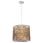 Modern nickel hanging lamp 1 light E27 rattan