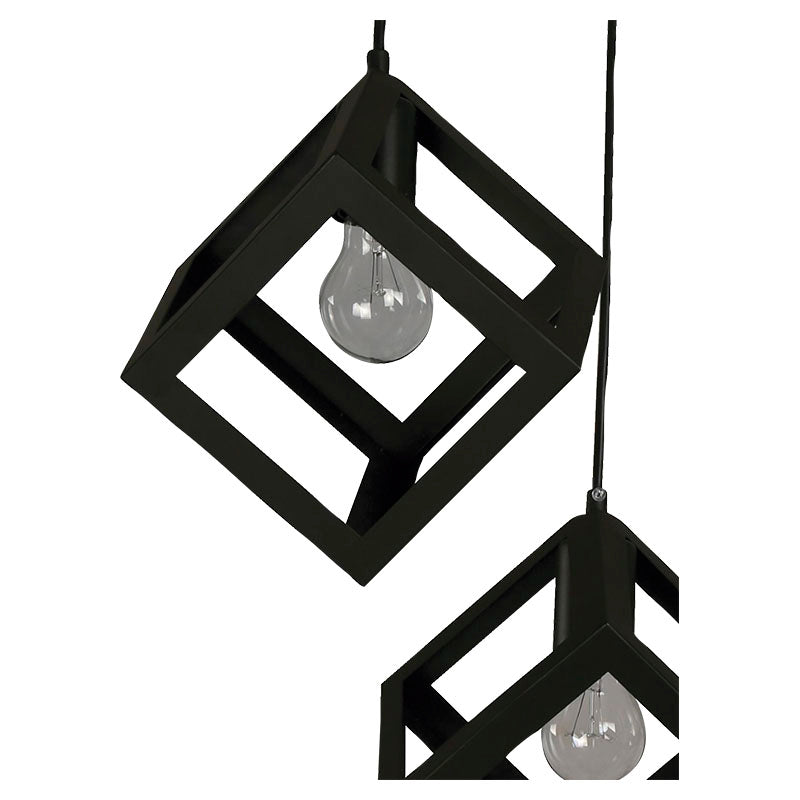 Lámpara techo 3 luces acabado negro E27