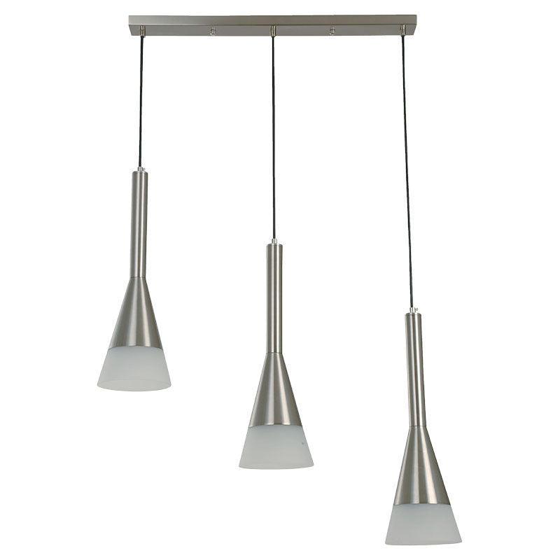 3-light E27 satin finish ceiling lamp