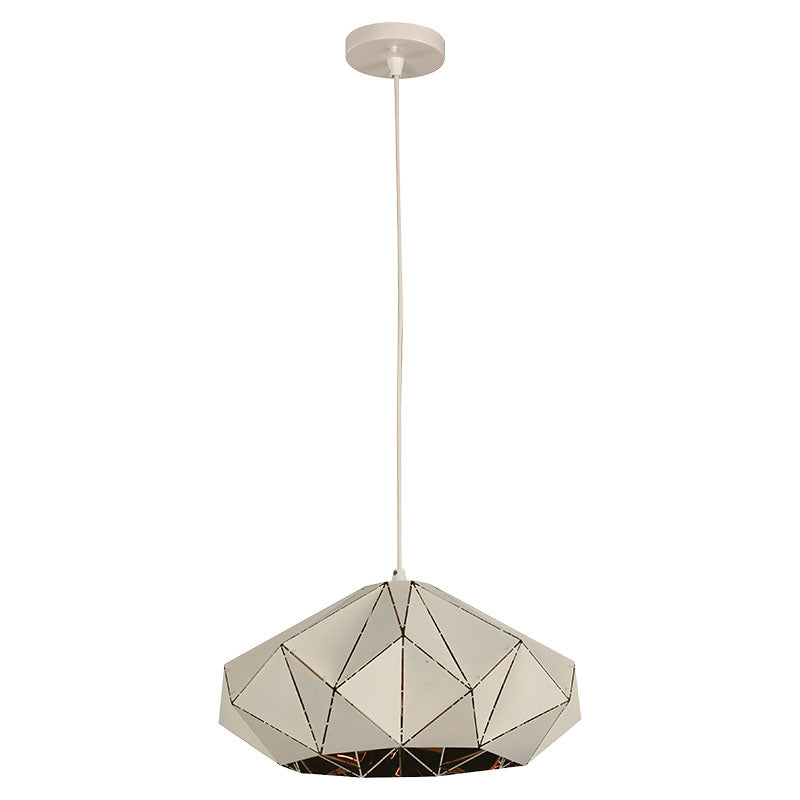 1-light E27 pendant lamp in gold and white