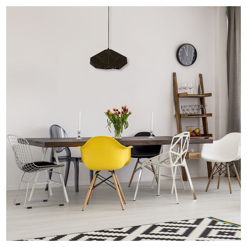 1-light E27 gold and black pendant lamp