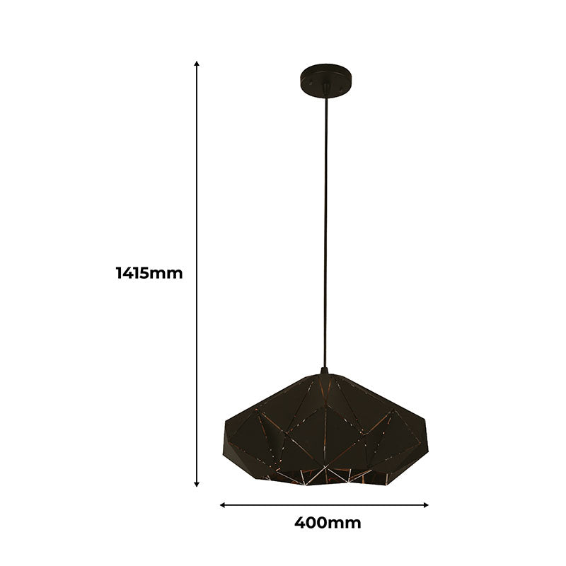 1-light E27 gold and black pendant lamp