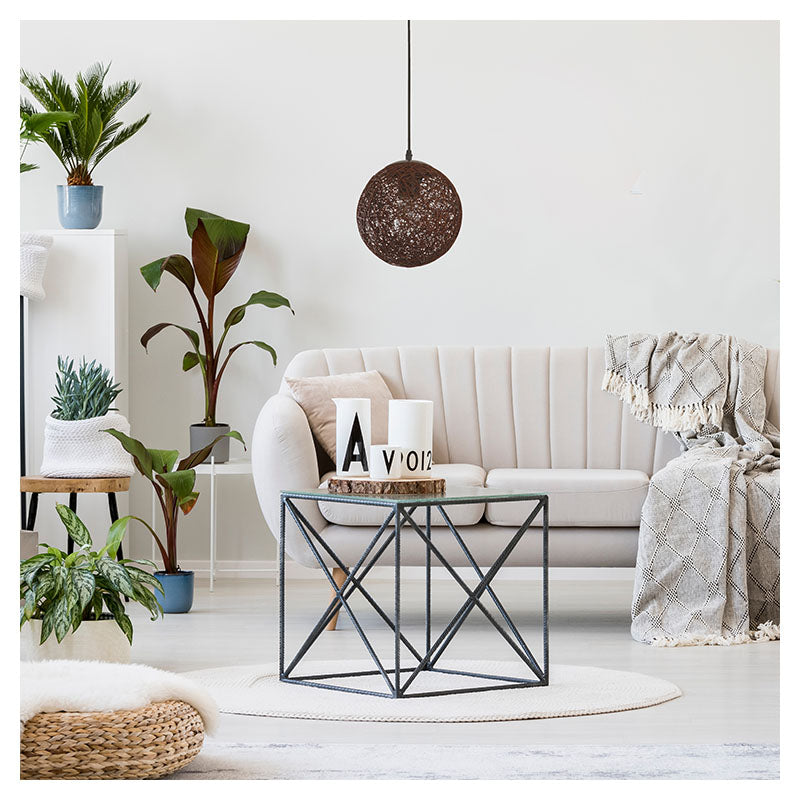 Chocolate natural sphere pendant light 1 light E27