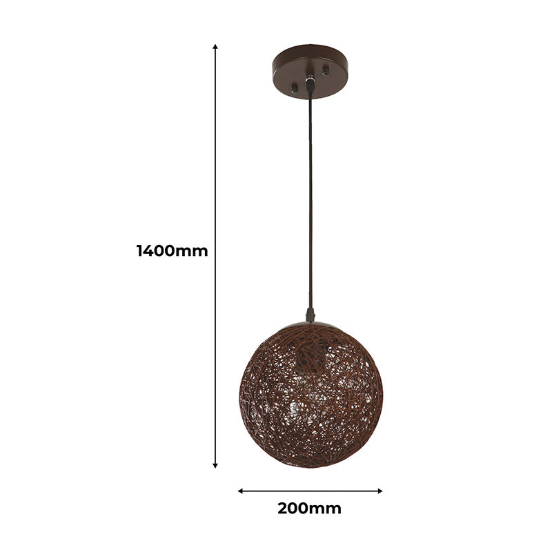Chocolate natural sphere pendant light 1 light E27
