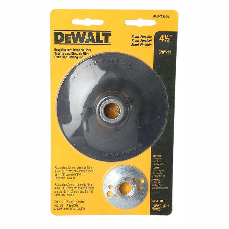 Disco de respaldo de goma y tuerca 4 1/2"