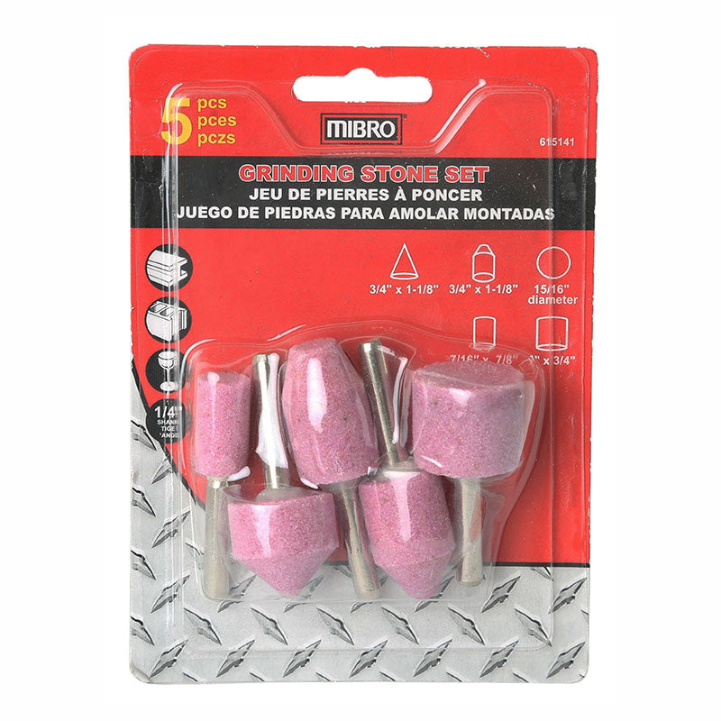 Mounted stone set 5 pieces 1/4"
