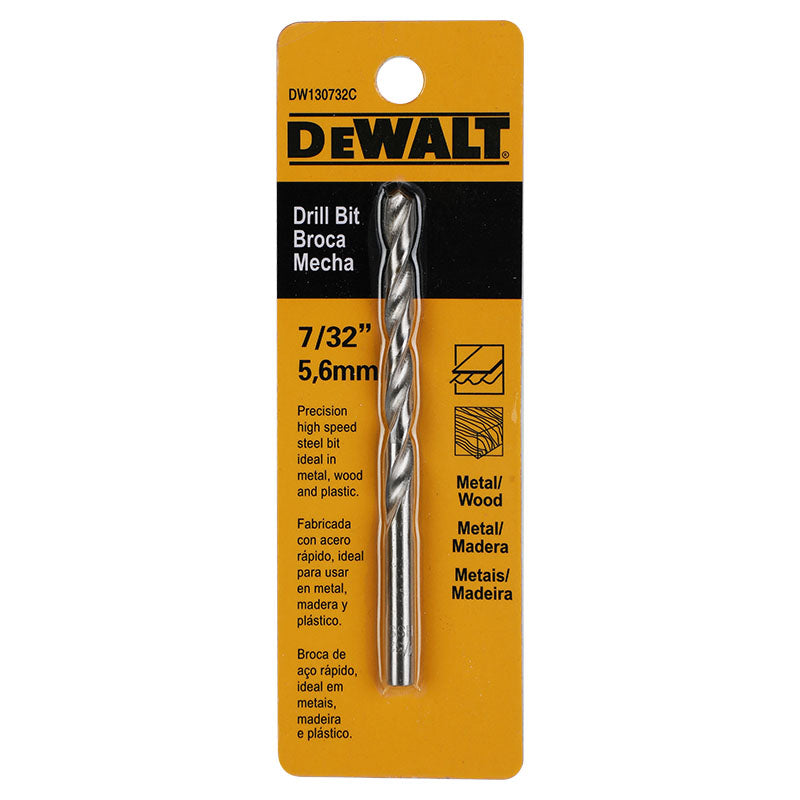 Broca HSS para metal y madera de acero rápido 5,6 mm 7/32" DeWalt